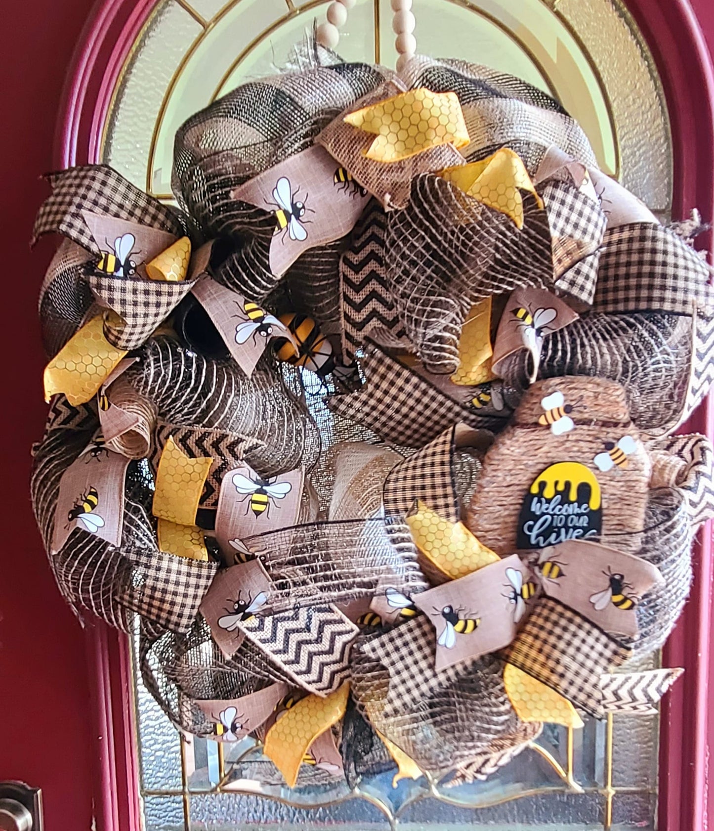 Honey Bee Door Wreath