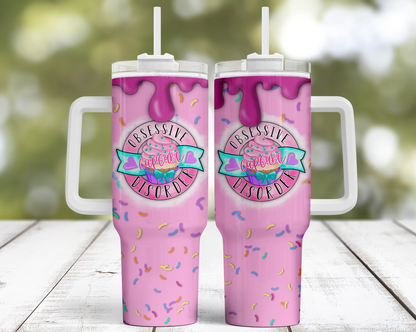 Obsessive Cupcake Disorder Custom Travel Tumbler Mug