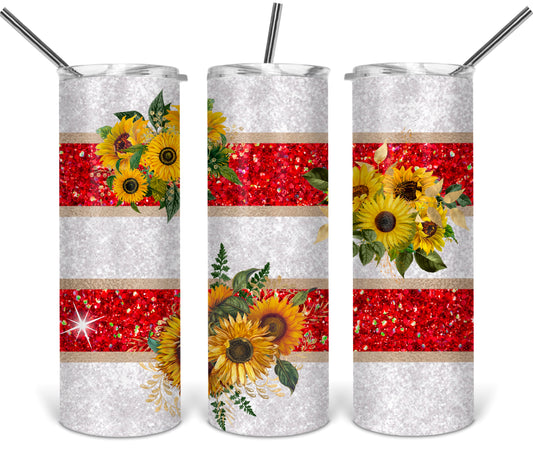 Sunflower Striped Customizable Coffee Mug Tumbler