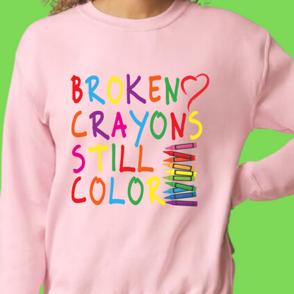 Broken Crayons Still Color Design 8 Youth T-Shirt/Hoodie/Sweatshirt