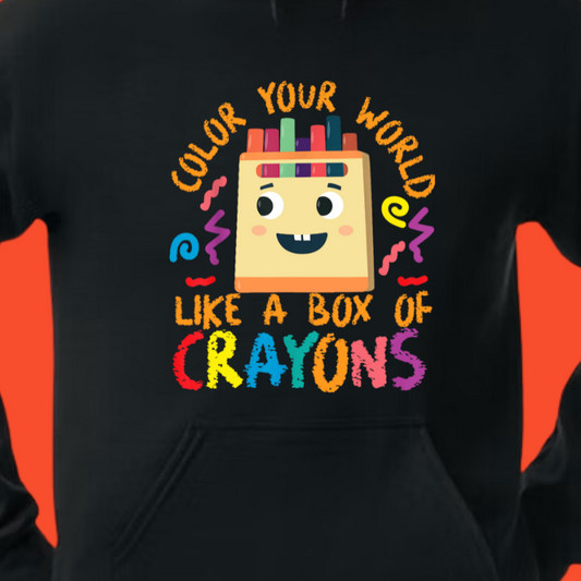 Color Your World Like A Box of Crayons Youth T-Shirt/Hoodie/Sweatshirt