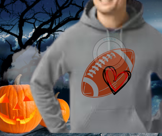 Football and Heart Unisex Hoodie