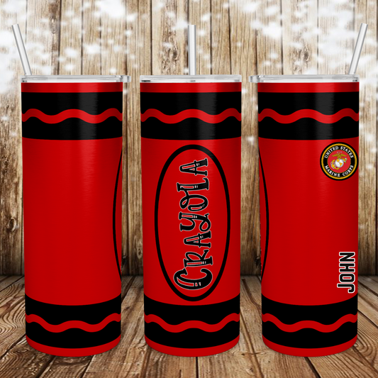 Marine Crayon Custom Travel Tumbler Mug