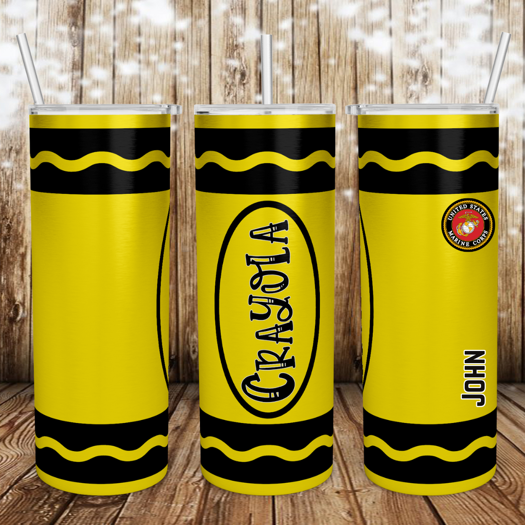 Marine Crayon Custom Travel Tumbler Mug