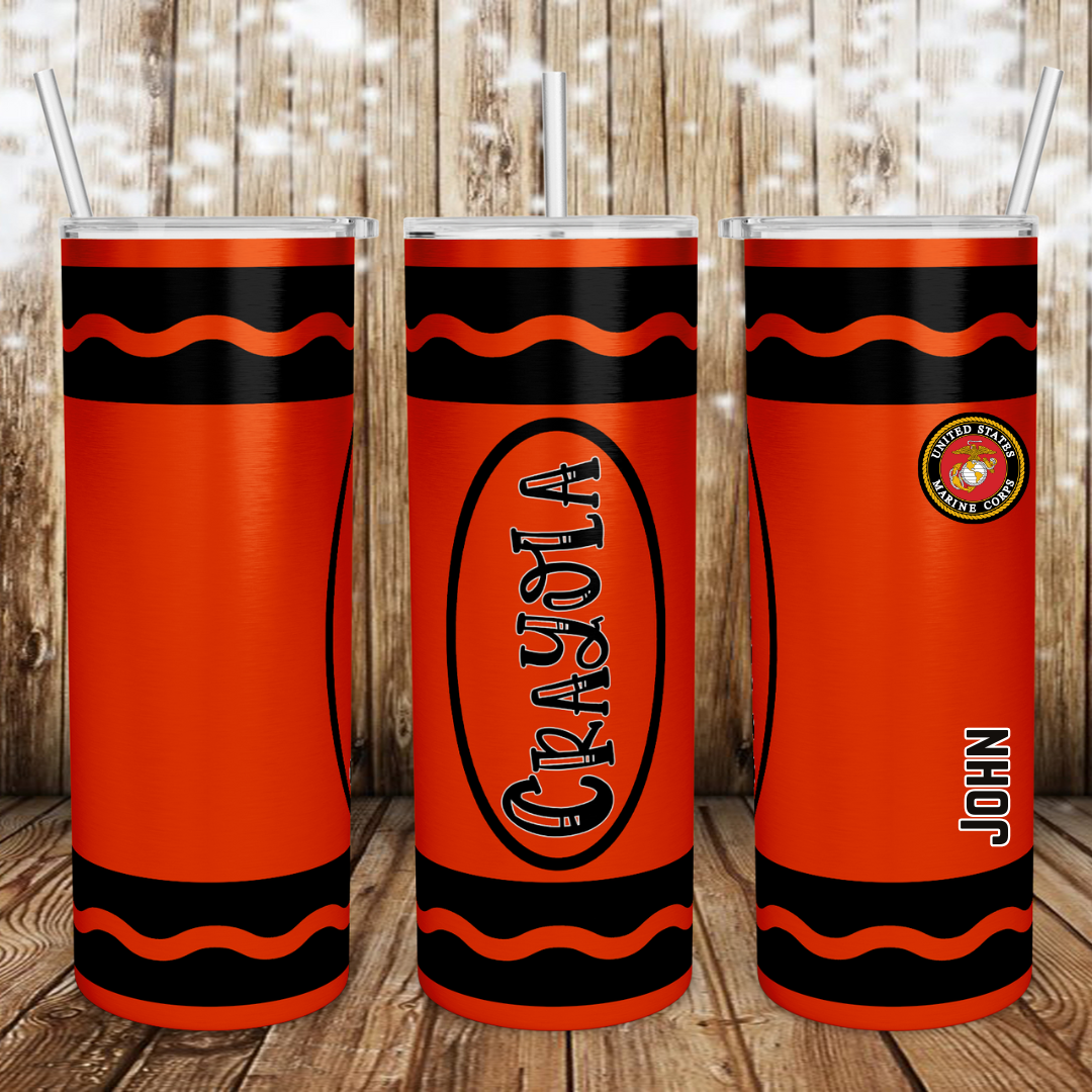 Marine Crayon Custom Travel Tumbler Mug