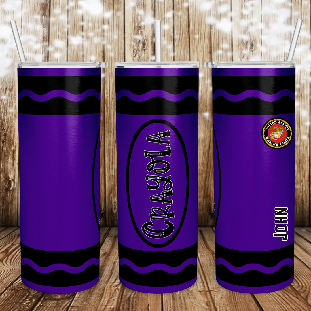 Marine Crayon Custom Travel Tumbler Mug