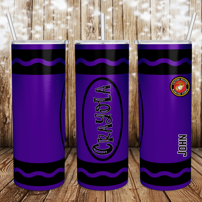 Marine Crayon Custom Travel Tumbler Mug