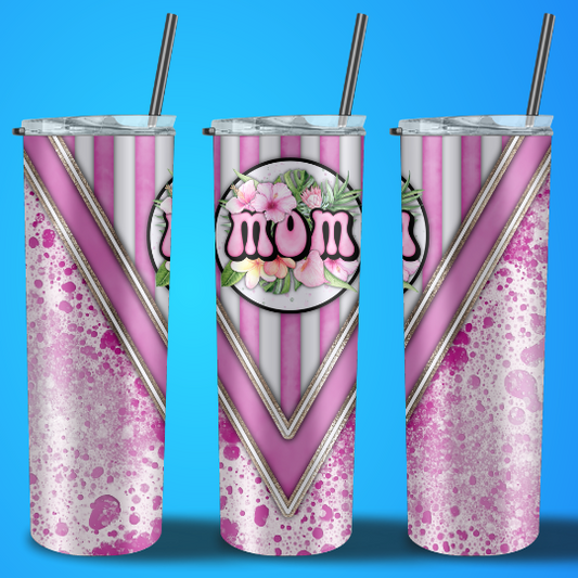 Mom in Pink 20 oz Customized Travel Tumbler Mug