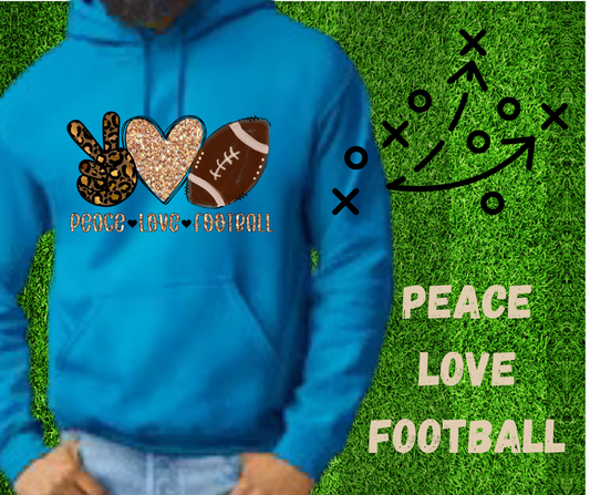 Peace, Love and Football Unisex Hoodie