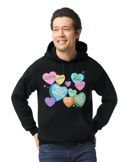 Anti-Valentine Conversation Candies Black Unisex T-Shirt/Hoodie/Sweatshirt