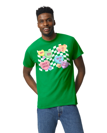 Anti-Valentine Conversation Candies Unisex T-Shirt/Hoodie/Sweatshirt checkered background