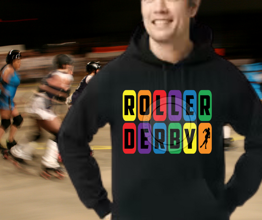 Multicolored Roller Derby Unisex Hoodie